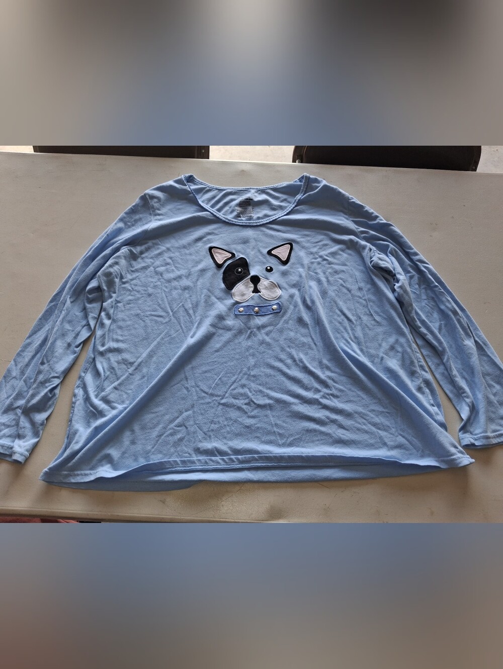 Secret Treasures Light Blue Sleep Tee with Tag Print